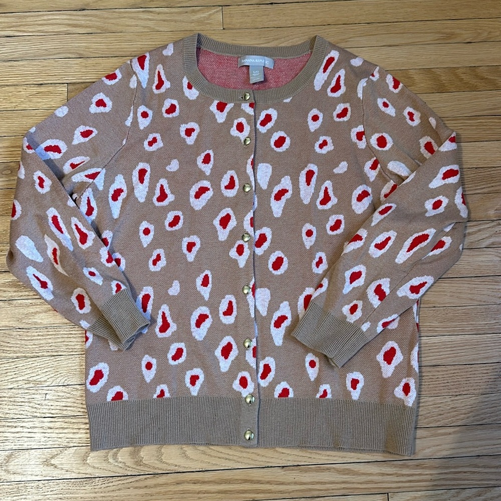 Animal print cardigan. Banana Republic.